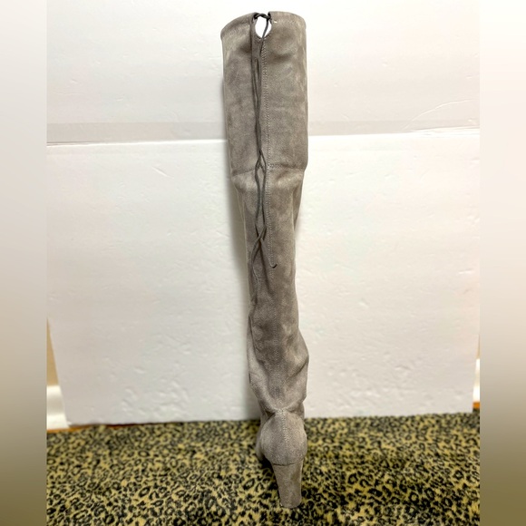 Jessica Buurman Women Faux Suede Gray Heels Lace Up Over Knee Boots 7.5 NWOB - Picture 13 of 16